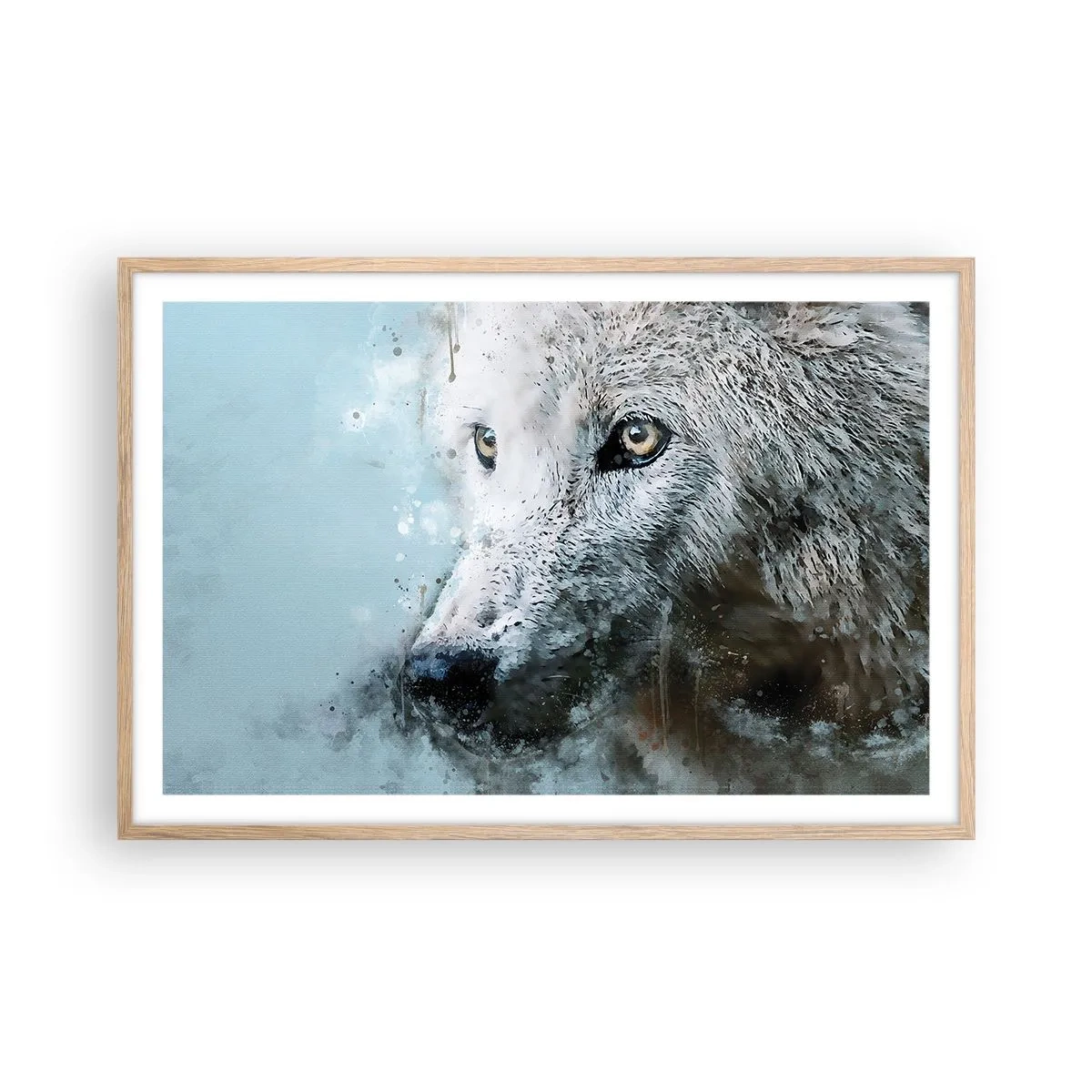 Póster en marco roble claro - Conoce el alma del lobo - 91x61 cm