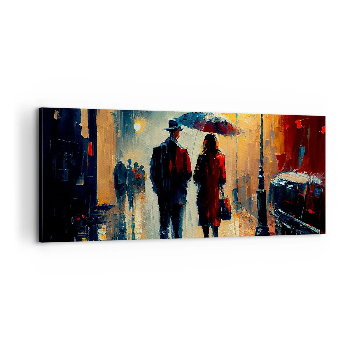 Cuadro sobre lienzo - Impresión de Imagen - Historia de amor urbana - 100x40 cm