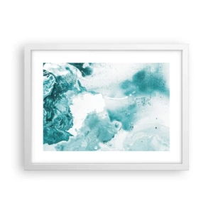 Póster en marco blanco - Remansos de azul - 40x30 cm