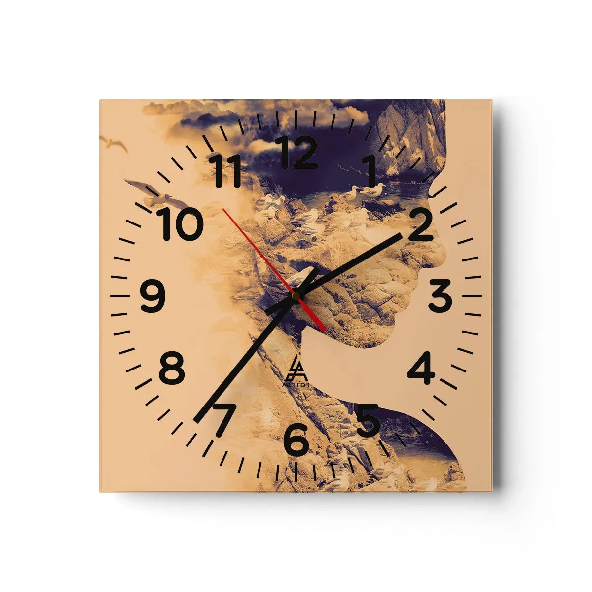 Reloj de pared - Reloj de vidrio - Hermosa por naturaleza - 30x30 cm