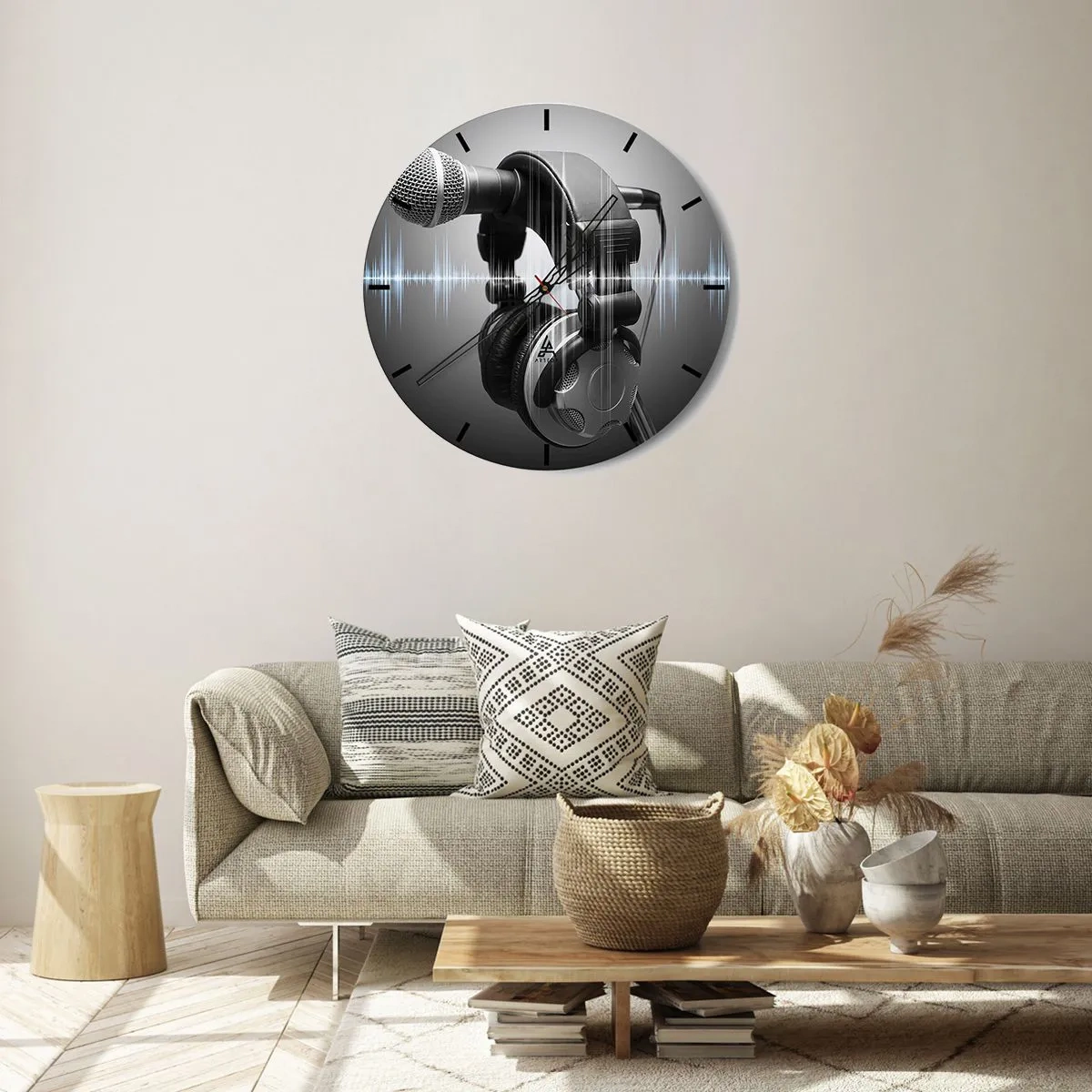Reloj de pared - Reloj de vidrio - Todavía se puede escuchar el canto - 30x30 cm
