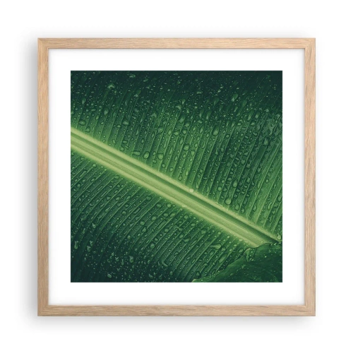 Póster en marco roble claro - Estructura del verde - 40x40 cm