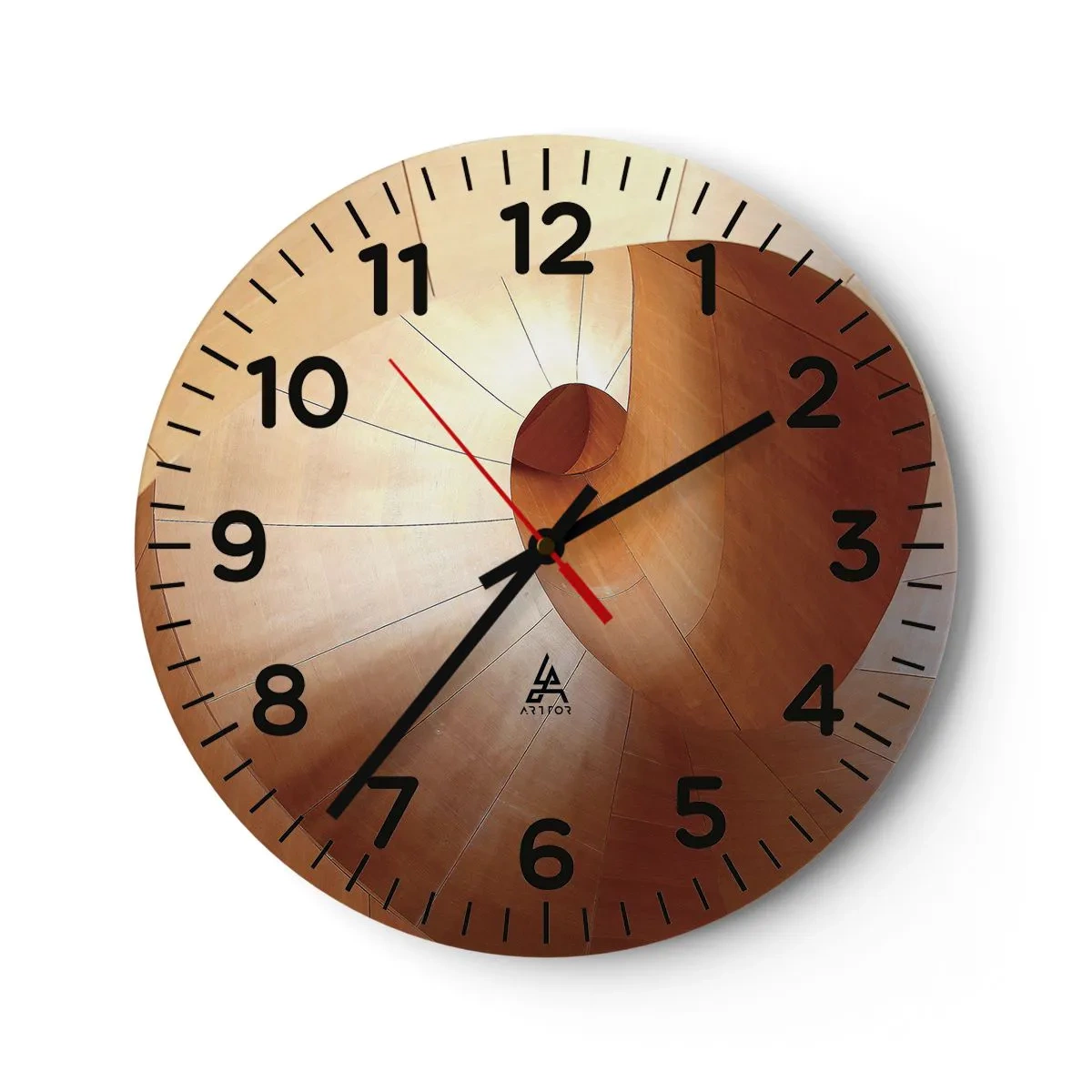 Reloj de pared - Reloj de vidrio - Serpentina arquitectónica - 30x30 cm