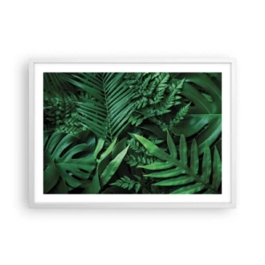 Póster en marco blanco - Abrazo verde - 70x50 cm