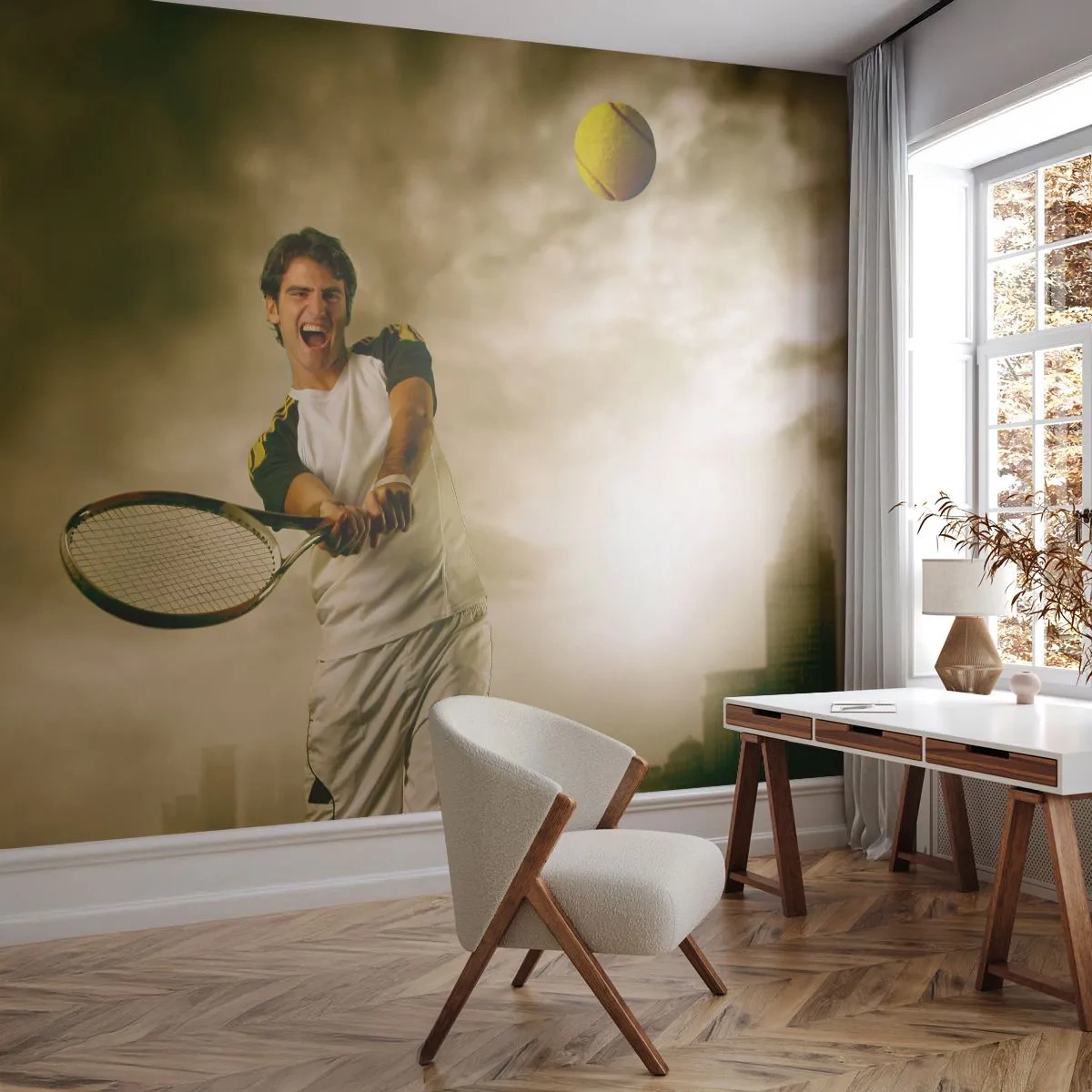 Fotomural Premium Canvas - Energía y alegría - Deporte, Tenis, Tenista - 250x175 cm
