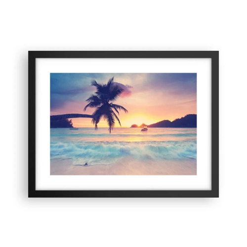 Póster en marco negro - Atardecer en la bahía - 40x30 cm