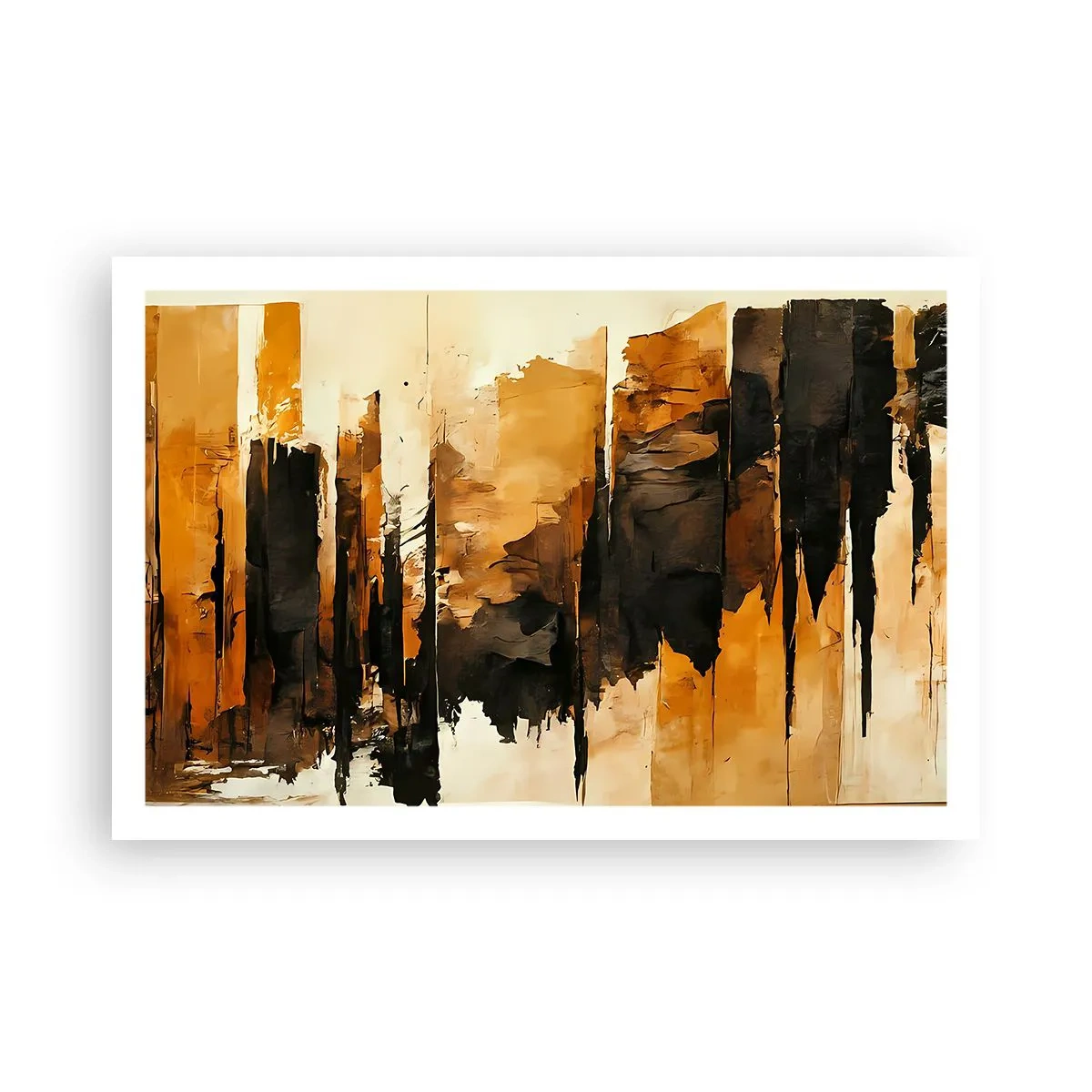 Póster - Armonía de negro y oro - 91x61 cm