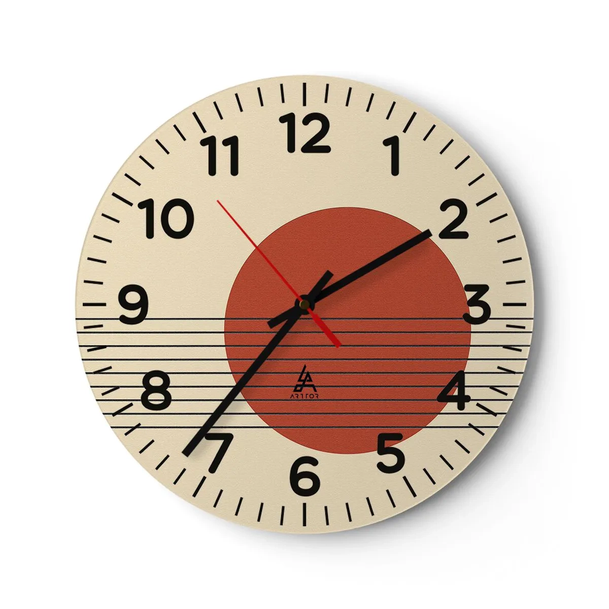 Reloj de pared - Reloj de vidrio - Cruzando el círculo - 30x30 cm
