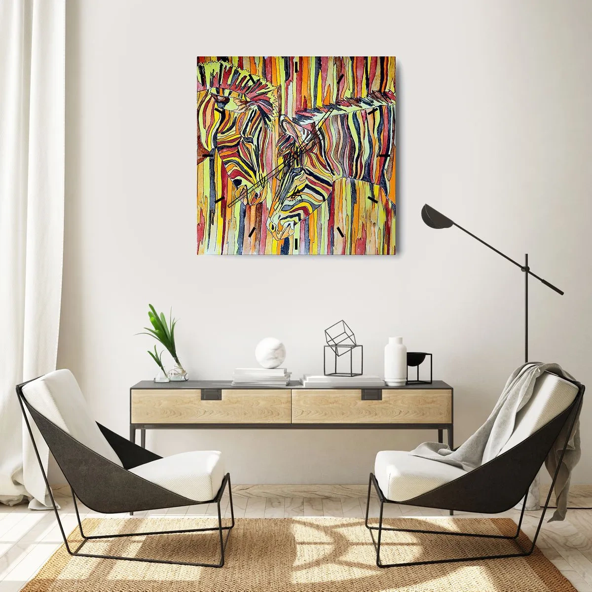 Reloj de pared - Reloj de vidrio - Y tú también... - 40x40 cm