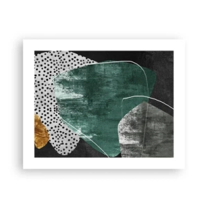 Póster - Abstracción colorista con un copo de oro - 50x40 cm