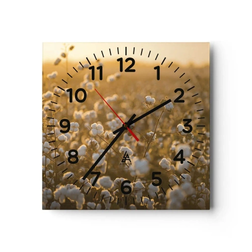 Reloj de pared - Reloj de vidrio - Un campo esponjoso - 30x30 cm