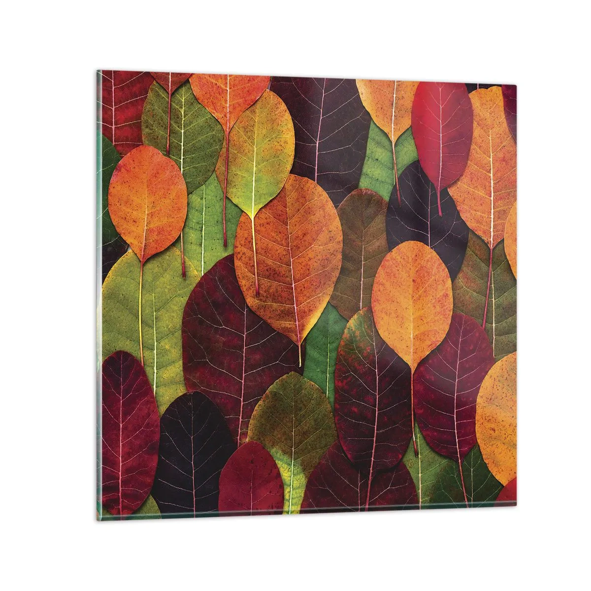 Cuadro sobre vidrio - Impresiones sobre Vidrio - Mosaico de otoño - 40x40 cm