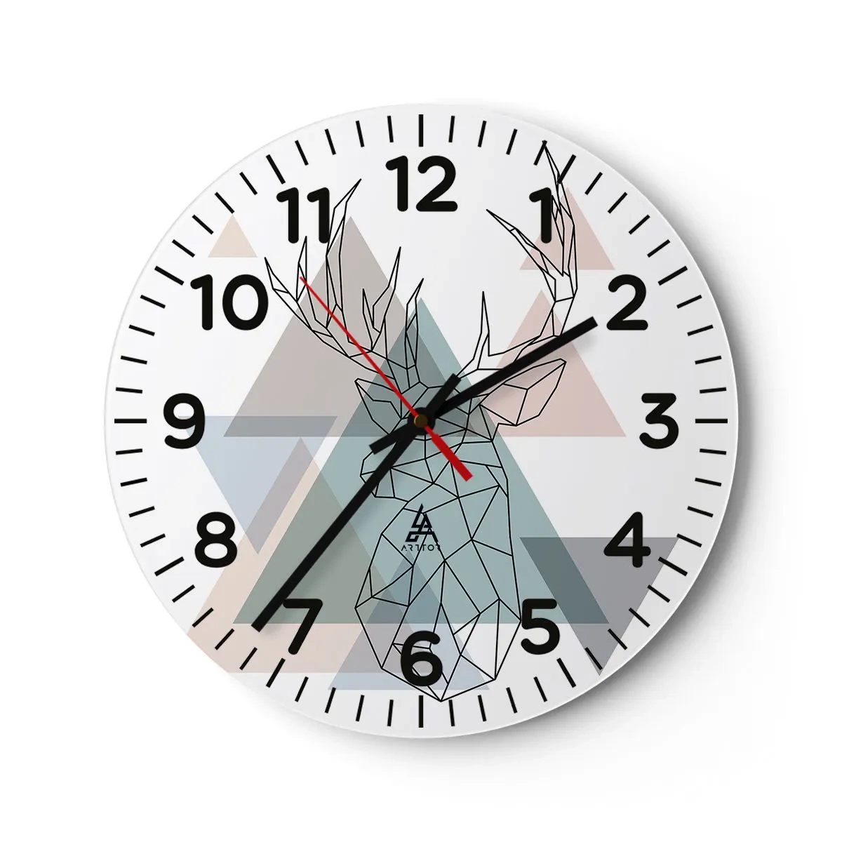 Reloj de pared - Reloj de vidrio - En un bosque geométrico - 30x30 cm