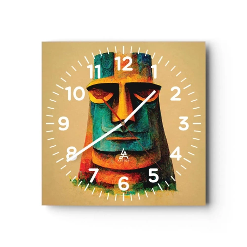 Reloj de pared - Reloj de vidrio - Escultural, pero simpática - 40x40 cm