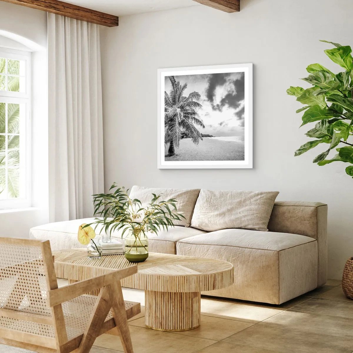 Póster en marco blanco - Anhelo de soledad.... - 40x40 cm