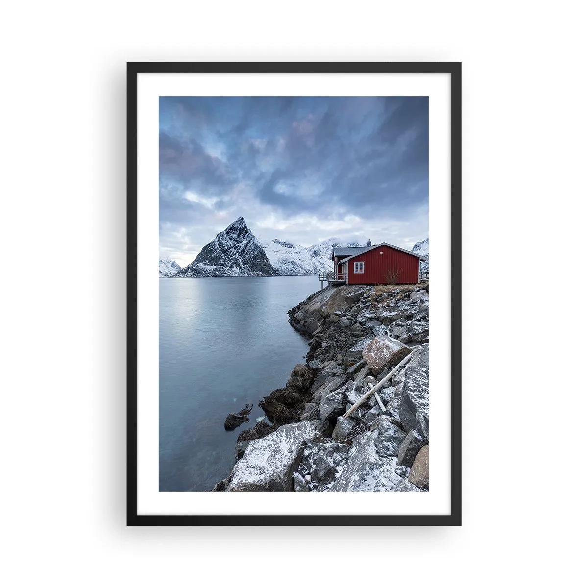 Póster en marco negro - Otoño alpino - 50x70cm - Paisaje escandinavo - Decoración de pared moderna para salón y dormitorio ARTTOR