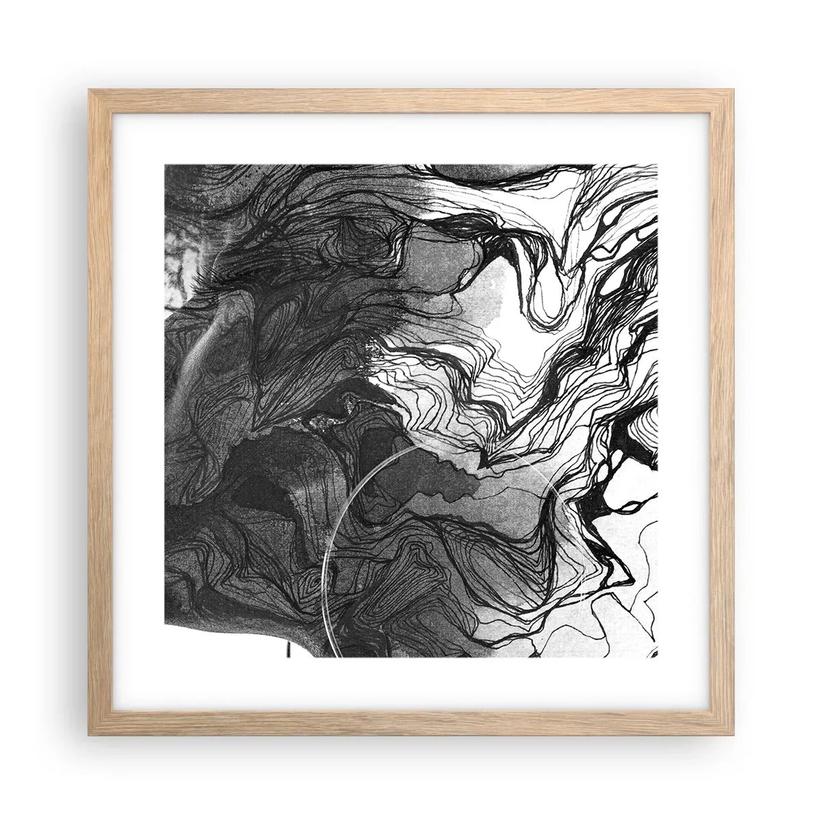Póster en marco roble claro - Enredada en sueños - 40x40 cm