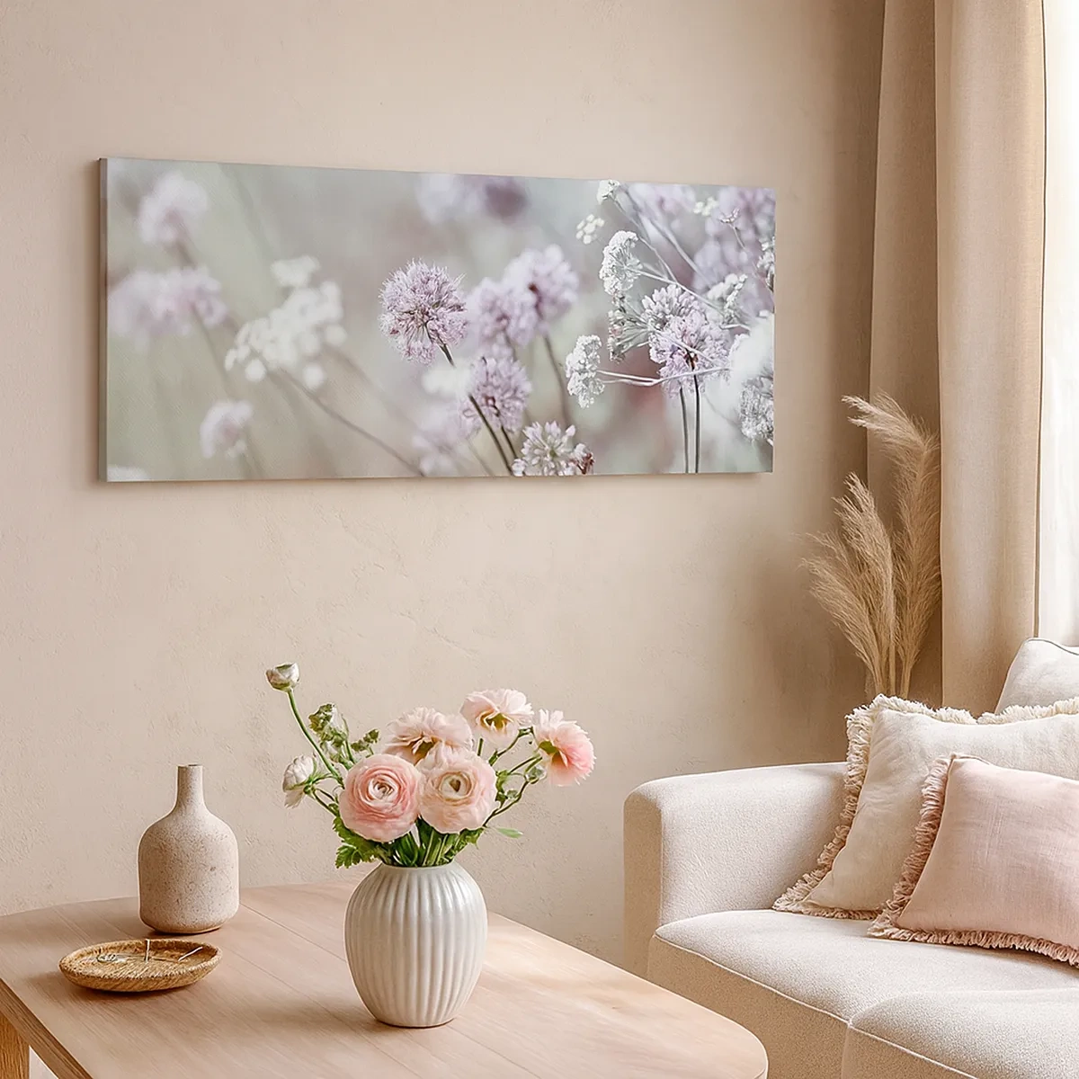 Cuadro sobre lienzo - Impresión de Imagen - Dulces filigranas de hierbas - 30x30 cm