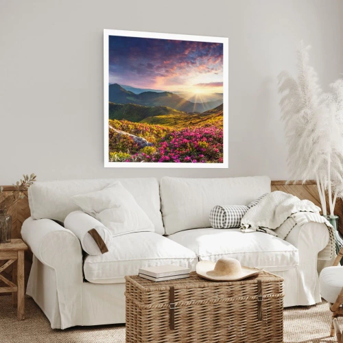 Póster - La frescura de una mañana de montaña - 40x40 cm
