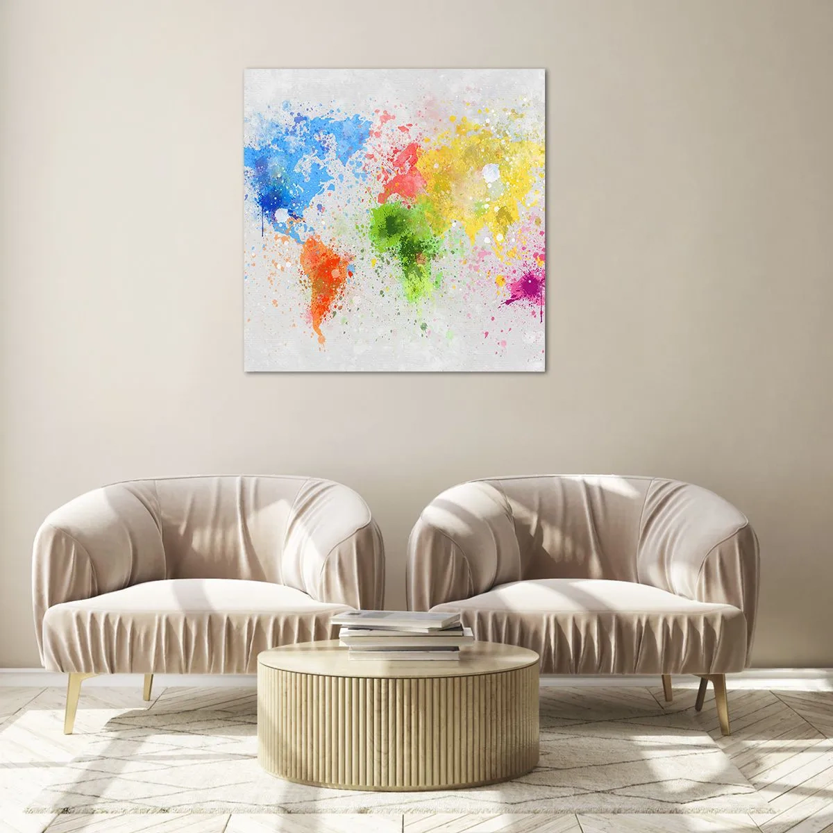 Cuadro sobre vidrio - Impresiones sobre Vidrio - Todos los colores del mundo - 70x70 cm