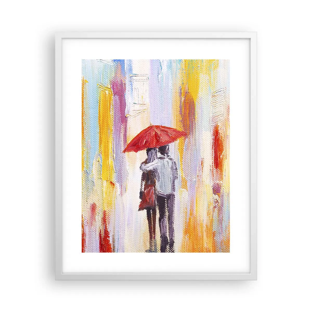 Póster en marco blanco - Que siga lloviendo - 40x50 cm
