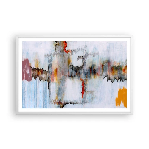 Póster en marco blanco - Abstracto sobre el agua - 91x61 cm