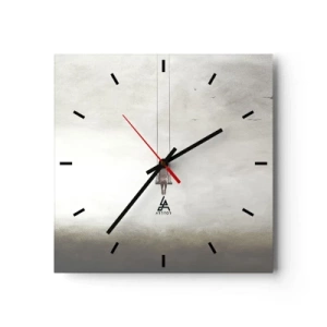 Reloj de pared - Reloj de vidrio - Una figura en un columpio suspendida en el espacio. - 30x30cm - El niño que llevamos dentro - Decoración de pared moderna para salón y dormitorio ARTTOR