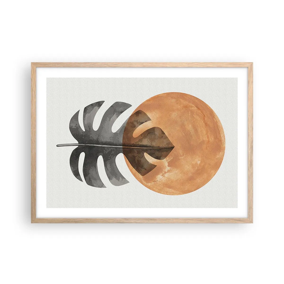 Póster en marco roble claro - Siempre el sol - 70x50 cm