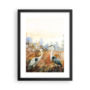 Póster en marco negro - ¿A dónde nos dirigimos en otoño? - 30x40 cm