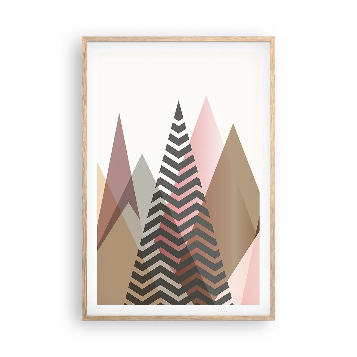 Póster en marco roble claro - Una visión piramidal - 61x91 cm
