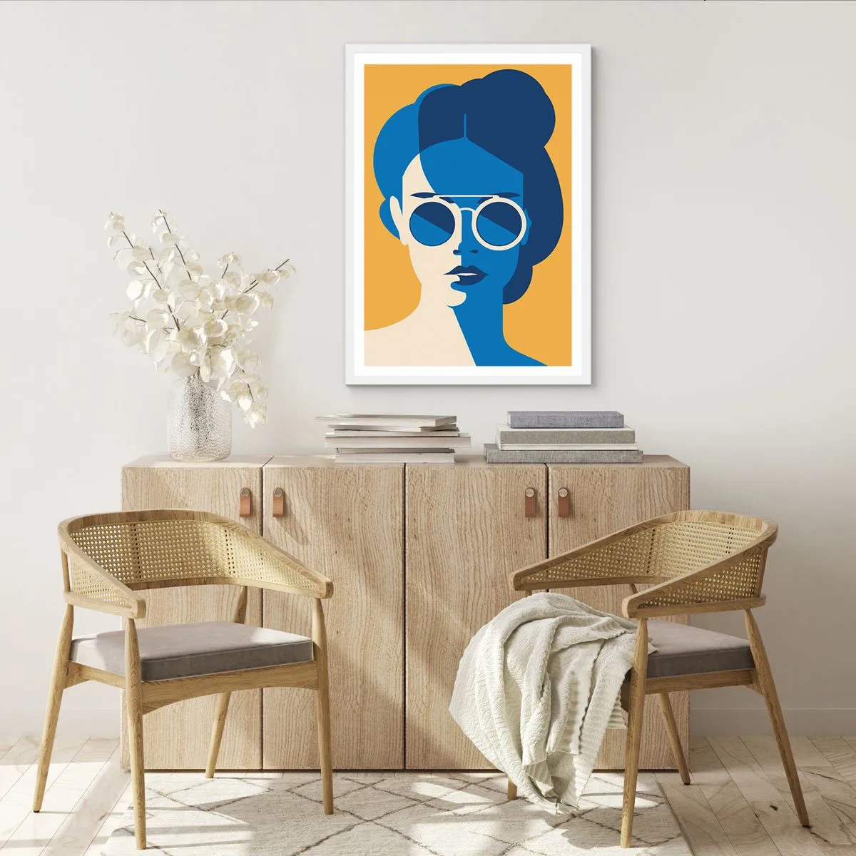 Póster en marco blanco - Mirada de vacaciones - 61x91 cm