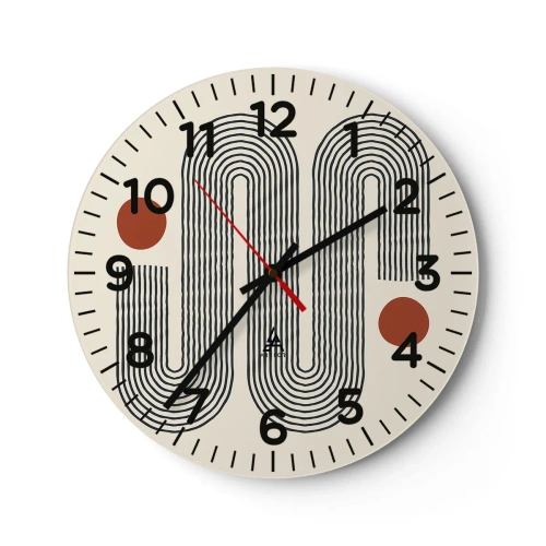 Reloj de pared - Reloj de vidrio - De principio a fin - 40x40 cm