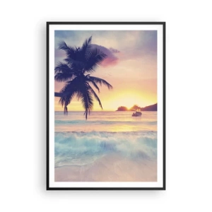 Póster en marco negro - Atardecer en la bahía - 70x100 cm