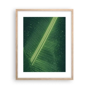 Póster en marco roble claro - Estructura del verde - 40x50 cm