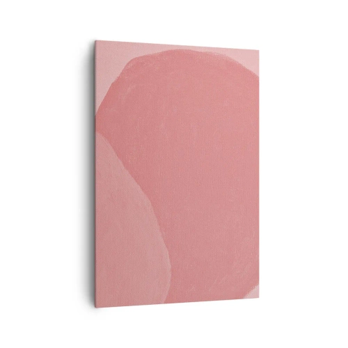 Cuadro sobre lienzo - Impresión de Imagen - Abstracción delicada en tonos rosa, formas orgánicas y minimalismo. - 70x100cm - Composición orgánica en rosa - Decoración de pared moderna para salón y dormitorio ARTTOR