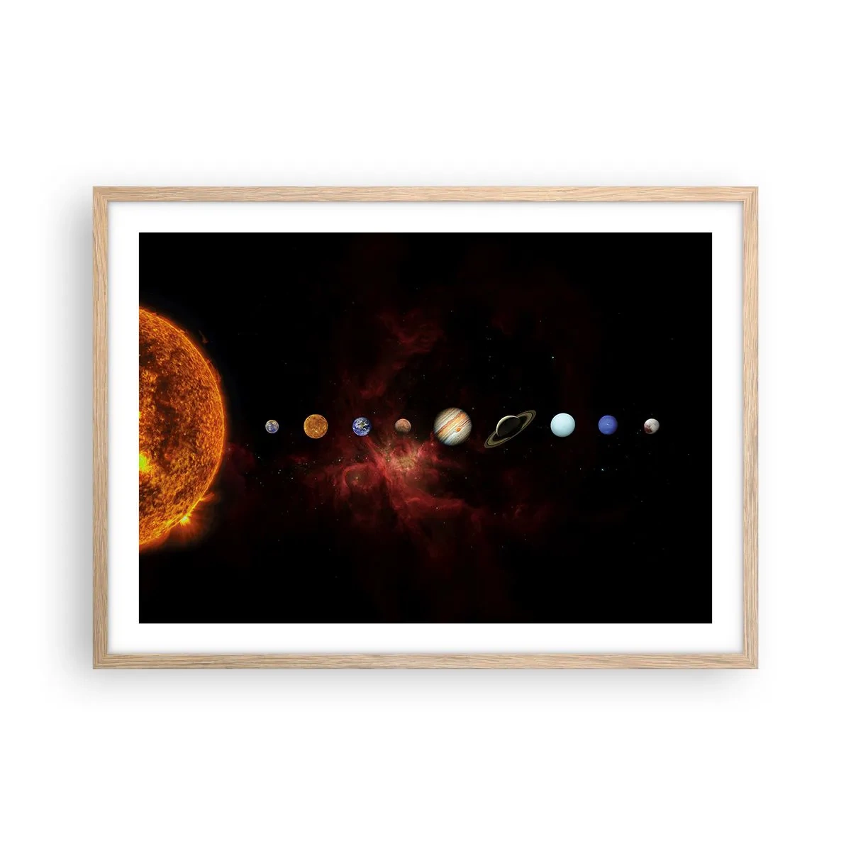 Póster en marco roble claro - Nuestro barrio - 70x50 cm