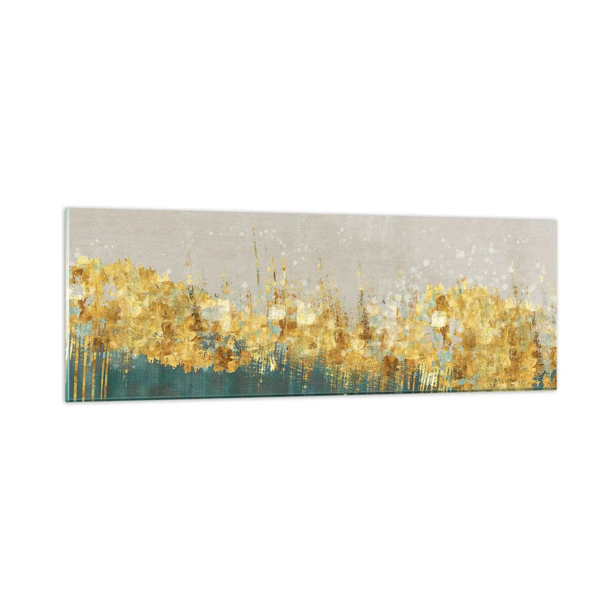 Cuadro sobre vidrio - Impresiones sobre Vidrio - La frontera dorada - 90x30 cm