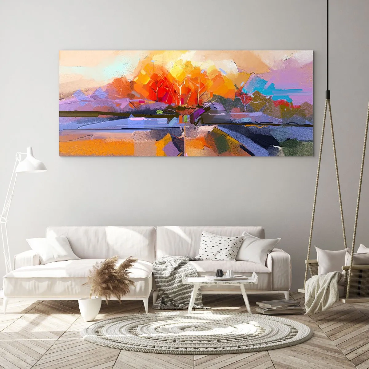 Cuadro sobre vidrio - Impresiones sobre Vidrio - Llegó el otoño - 90x30 cm