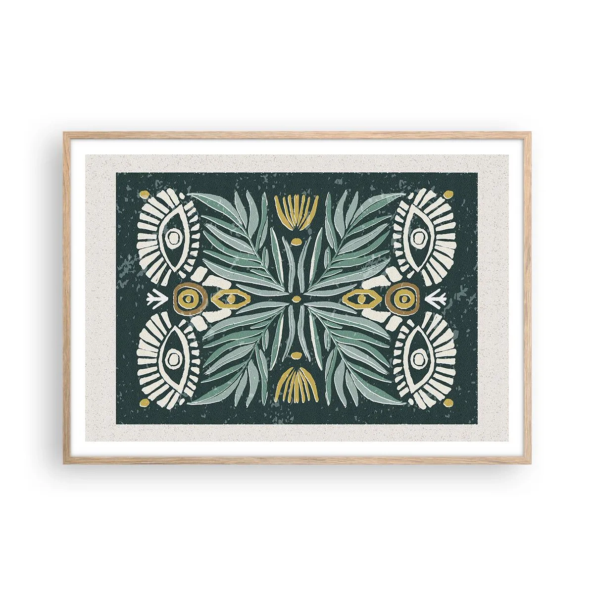 Póster en marco roble claro - Como un recorte folclórico - 100x70 cm