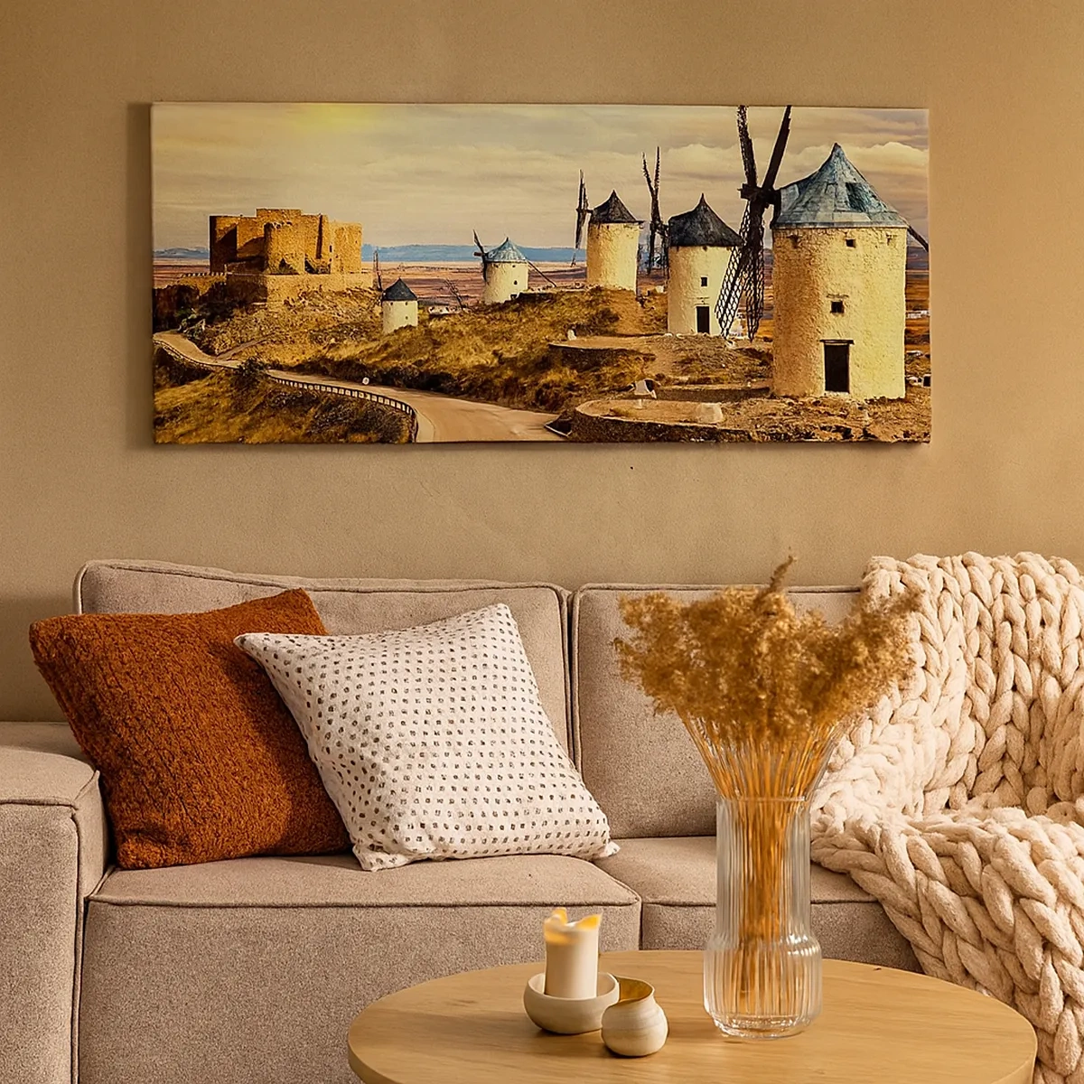 Cuadro sobre lienzo - Impresión de Imagen - Don Quijote los vio - 30x30 cm