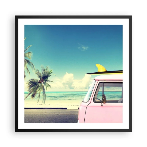 Póster en marco negro - Comienzan las vacaciones - 60x60 cm