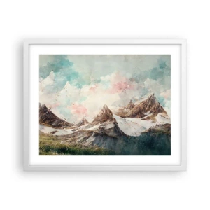 Póster en marco blanco - Filos rocosos - 50x40 cm