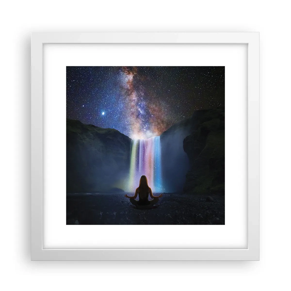 Póster en marco blanco - Armonía absoluta - 30x30 cm