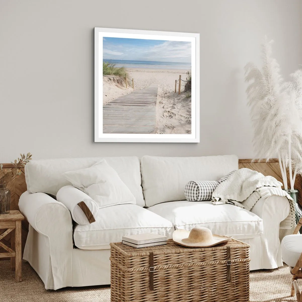 Póster en marco blanco - Hasta el horizonte - 60x60 cm