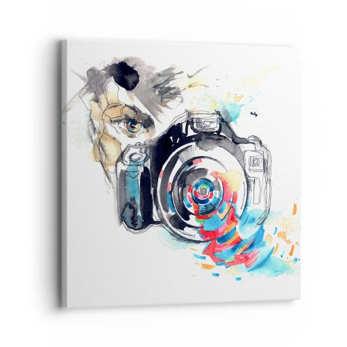 Cuadro sobre lienzo - Impresión de Imagen - En el objetivo - 30x30 cm