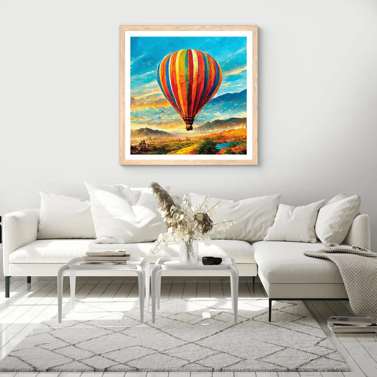 Póster en marco roble claro - En silencio se ve el horizonte - 30x30 cm