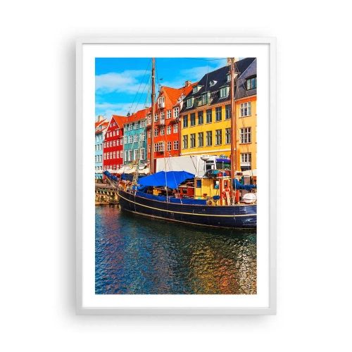 Póster en marco blanco - Muelle alegre - 50x70 cm