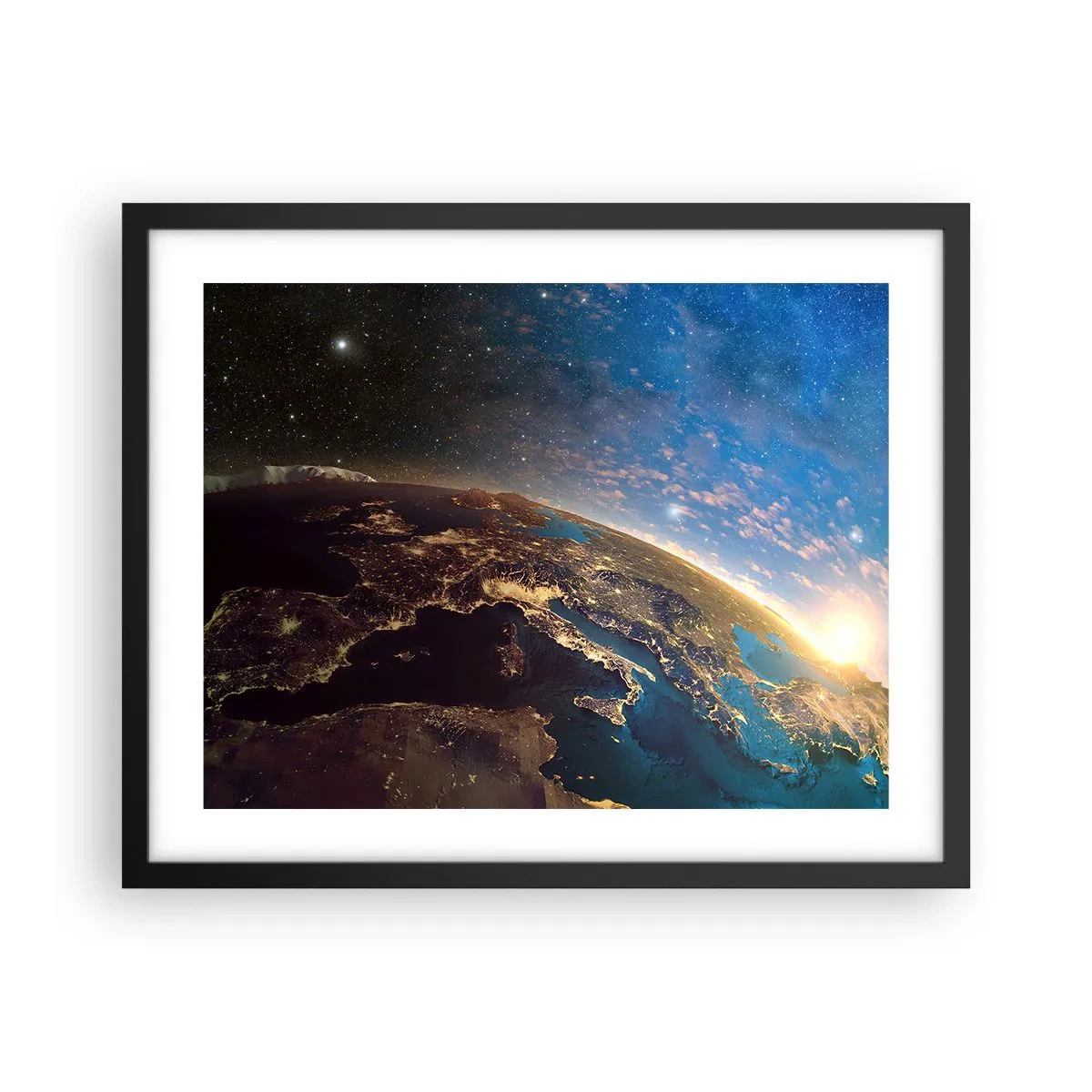 Póster en marco negro - Mirémonos a nosotros mismos desde la distancia - 50x40 cm