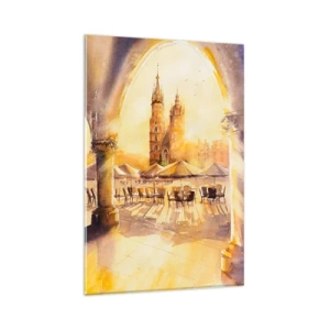 Cuadro sobre vidrio - Impresiones sobre Vidrio - Este sobre el mercado de Cracovia - 80x120 cm