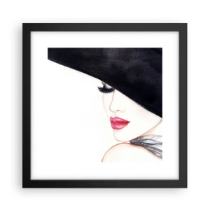 Póster en marco negro - Elegancia y sensualidad - 30x30 cm